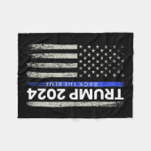 2024 Terug De Blauwe Dunne Blauwe Lijn Politie Ame Fleece Deken (Voorkant (Horizontaal))