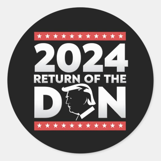 2024 Terugkeer van de Don Trump 45 47 US President Ronde Sticker (Voorkant)