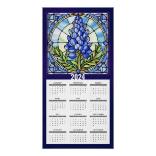 2024 Texas Bluebonnet Kalender Perfect Poster