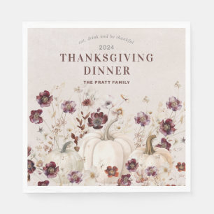 2024 Thanksgiving Diner Pompoen Wildflower Servet