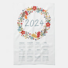 2024 Theedoek Kalender Herfst Krans Wand Art Decor