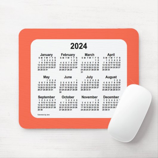 2024 Tomato Red Calendar van Janz Muismat (Met muis)