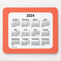 2024 Tomato Red Calendar van Janz Muismat