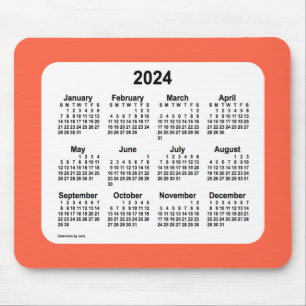 2024 Tomato Red Calendar van Janz Muismat