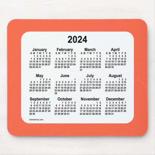 2024 Tomato Red Calendar van Janz Muismat (Voorkant)