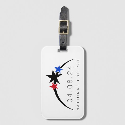 2024 Totaal Solar Eclipse Bagagelabel (Voorkant (verticaal))