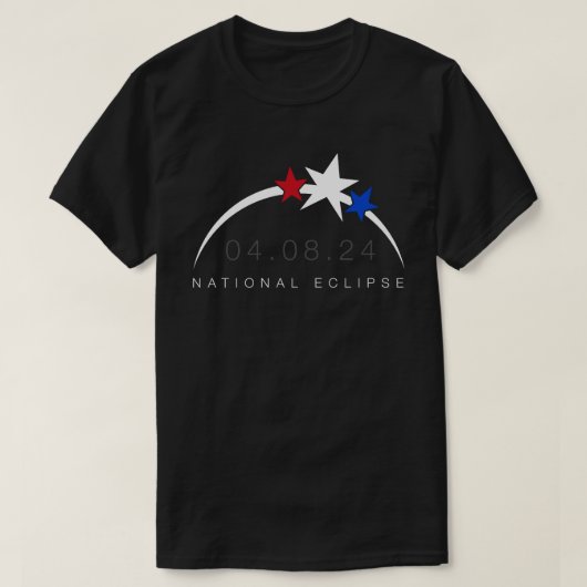 2024 Totaal Solar Eclipse Totality T-Shirt (Design voorkant)