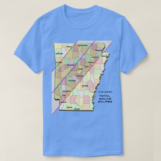 2024 Totaal Zonneclipse Arkansas Pad 8 april 2022 T-shirt (Design voorkant)