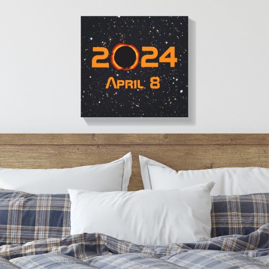 2024 Totaal zonnecrispdatum Starry Sky Canvas Afdruk (Insitu (Slaapkamer))