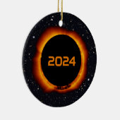 2024 Totaal zonnecrispdatum Starry Sky Keramisch Ornament (Rechts)