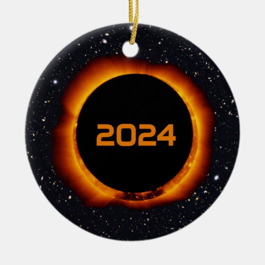 2024 Totaal zonnecrispdatum Starry Sky Keramisch Ornament (Voorkant)