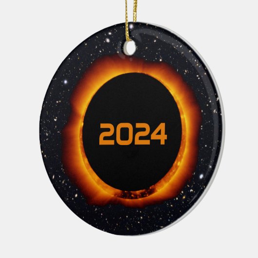 2024 Totaal zonnecrispdatum Starry Sky Keramisch Ornament (Links)