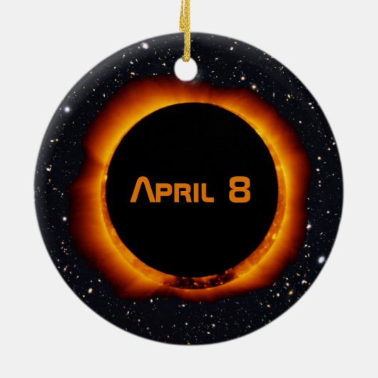 2024 Totaal zonnecrispdatum Starry Sky Keramisch Ornament (Achterkant)