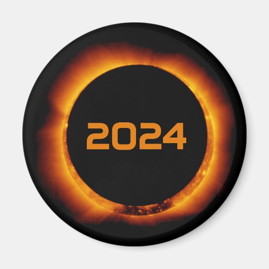 2024 Totaal zonnecrispdatum Starry Sky Magneet (Voorkant)