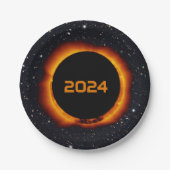 2024 Totaal zonnecrispdatum Starry Sky Papieren Bordje (Voorkant)