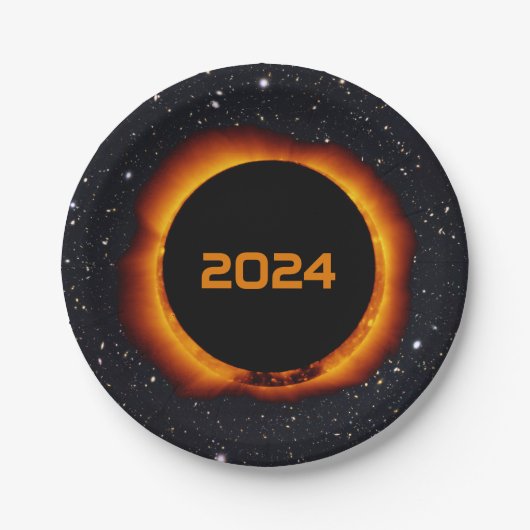 2024 Totaal zonnecrispdatum Starry Sky Papieren Bordje (Voorkant)