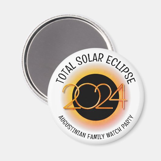  2024 TOTAAL ZONSVERDUISTERING Watch Party Magneet (Voorkant / Achterkant)