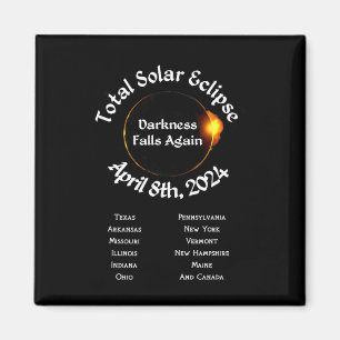 2024 totale eclips duisternis Herfsten opnieuw Magneet