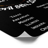 2024 totale eclips duisternis Herfsten opnieuw Poster (Hoek)