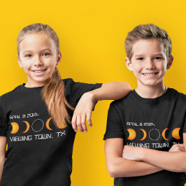 2024 Totale Solar Eclipse Custom Stad en Staat T-shirt