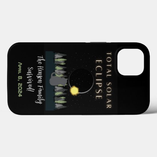 2024 Totale Solar Eclipse Survivor aangepaste naam Case-Mate iPhone Case (Achterkant (horizontaal))