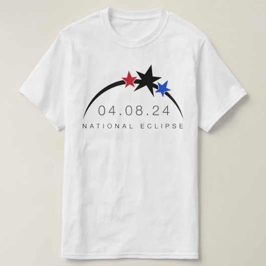 2024 Totale Solar Eclipse Waarde T-shirt (Design voorkant)
