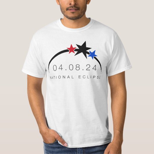2024 Totale Solar Eclipse Waarde T-shirt (Voorkant)