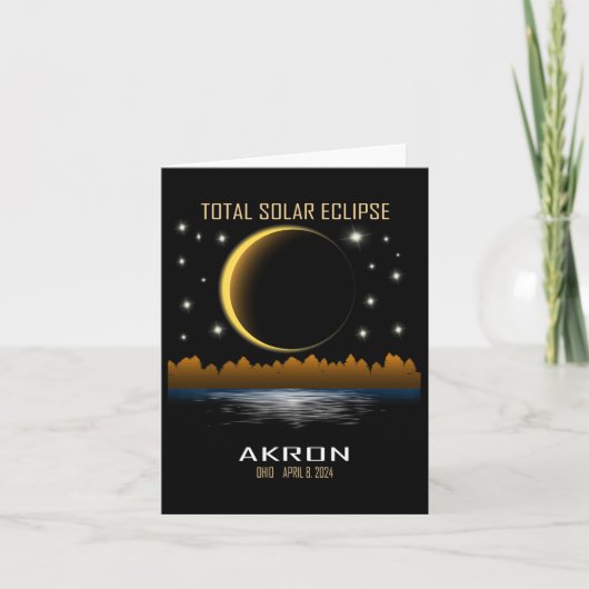 2024 Totale zonneverduistering Kaart (Voorkant)