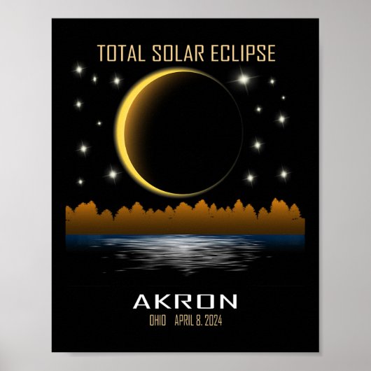 2024 Totale zonneverduistering Poster (Voorkant)