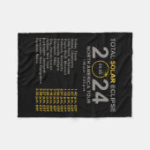 2024 totale zonsverduistering april 8 pad van de e fleece deken (Voorkant (Horizontaal))