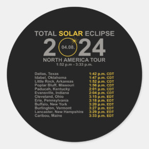 2024 totale zonsverduistering april 8 pad van de e ronde sticker