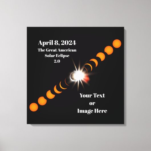 2024 Totale Zonsverduistering Canvas Afdruk (Voorkant)