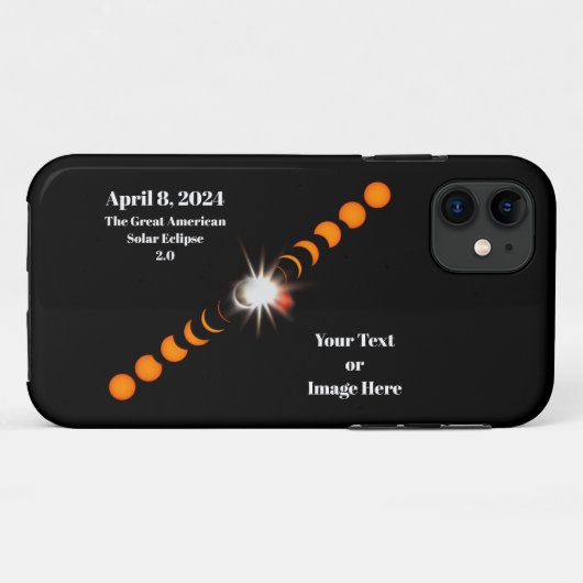 2024 Totale Zonsverduistering Case-Mate iPhone Case (Achterkant (horizontaal))