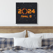 2024 Totale Zonsverduistering Datum Sterrenhemel Canvas Afdruk (Insitu (Slaapkamer))