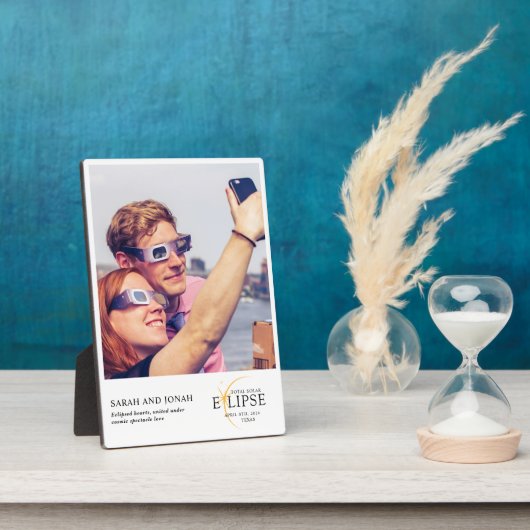 2024 Totale Zonsverduistering Foto Koppels Geschen Fotoplaat (Zijkant)