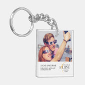 2024 Totale Zonsverduistering Foto Koppels Geschen Sleutelhanger (Voorkant Links)