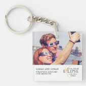 2024 Totale Zonsverduistering Foto Koppels Geschen Sleutelhanger (Voorkant)