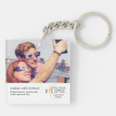 2024 Totale Zonsverduistering Foto Koppels Geschen Sleutelhanger (Achterkant)