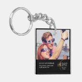 2024 Totale Zonsverduistering Foto Koppels Geschen Sleutelhanger (Voorkant Links)