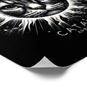 2024 Totale Zonsverduistering Grappige Catality Ka Poster (Hoek)