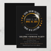 2024 Totale Zonsverduistering het Bekijken Partij  Kaart (Voorkant / Achterkant)
