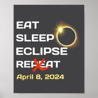2024 Totale Zonsverduistering In Amerika - Grappig Poster