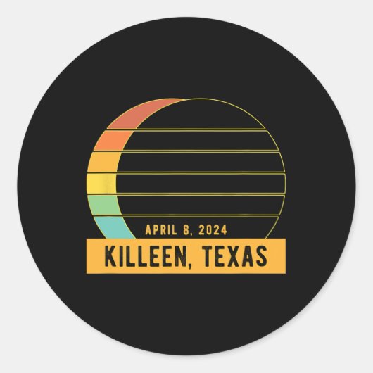 2024 Totale zonsverduistering in Killeen Texas Ronde Sticker (Voorkant)