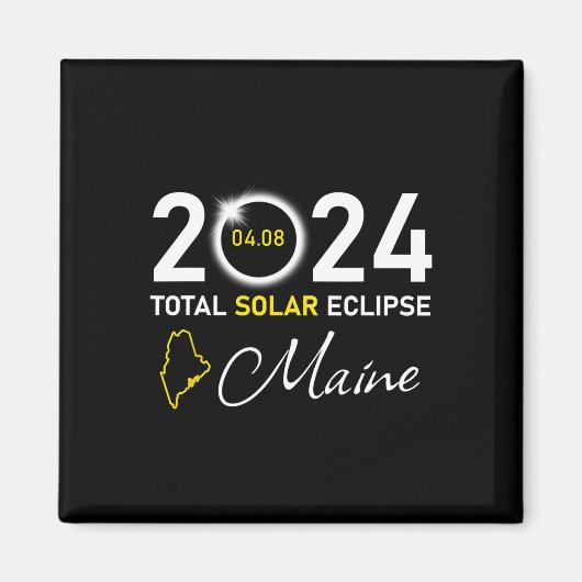 2024 Totale zonsverduistering Maine State Magneet (Voorkant)