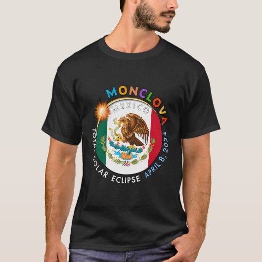 2024 Totale Zonsverduistering Monclova Mexico T-shirt (Voorkant)