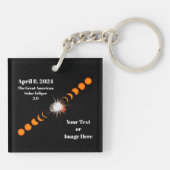 2024 Totale Zonsverduistering Sleutelhanger (Achterkant)
