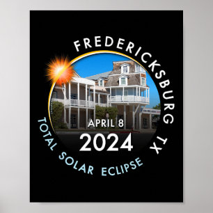 2024 Totale Zonsverduistering Totaliteit Frederick Poster