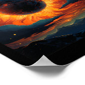 2024 Totale Zonsverduistering Zon Maan Poster (Hoek)