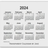 2024 Transparante kalender door Janz Sticker (Voorkant)