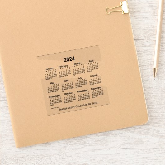 2024 Transparante kalender door Janz Sticker (Notitieboek)